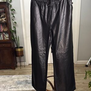 Black Faux Leather Pants